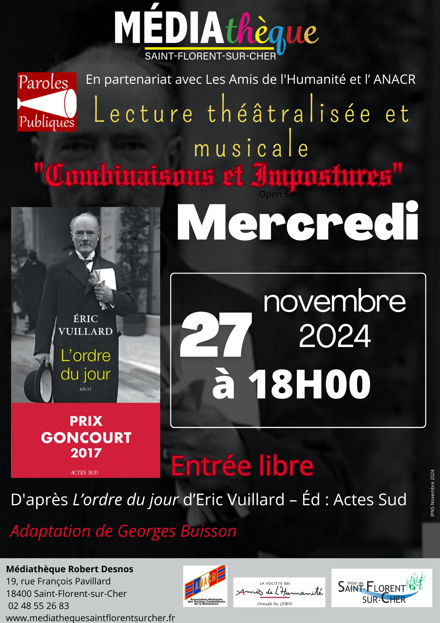 Affiche lecture théâtralisée 1