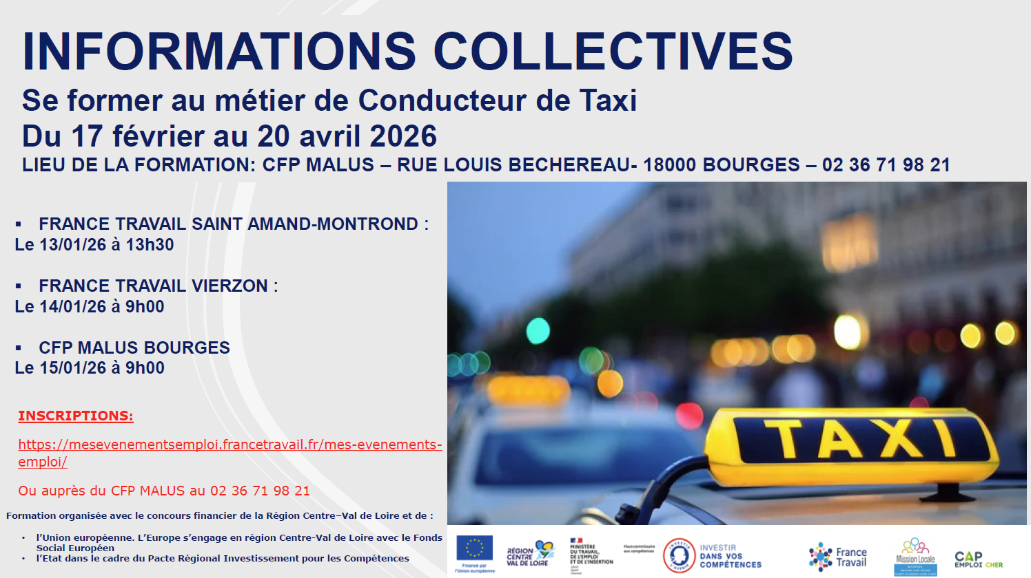 Affiche formation taxi